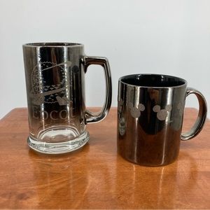 ❤️‍🔥 (5/20) Disney Epcot Center and Mickey Mouse Smokey Mirrored Glass Beer Mug
